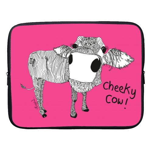 Cheeky Cow - designer laptop sleeve by Casey Rogers