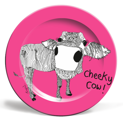 Cheeky Cow - ceramic dinner plate by Casey Rogers