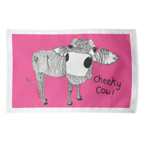 Cheeky Cow - funny tea towel by Casey Rogers