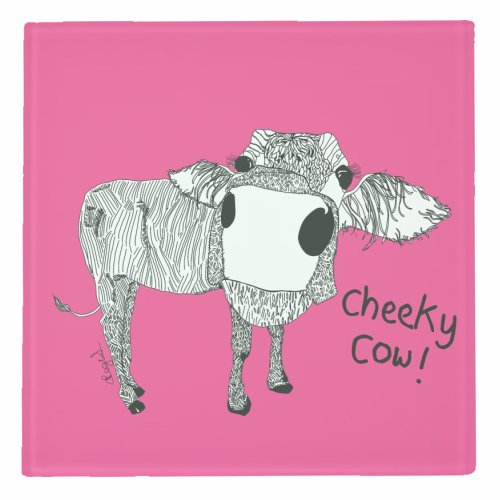 Cheeky Cow - personalised beer coaster by Casey Rogers