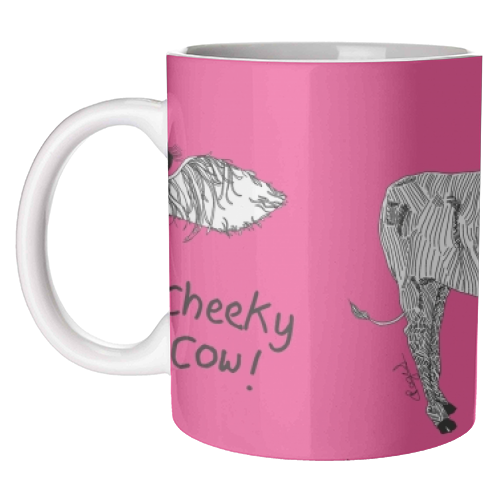 Cheeky Cow - unique mug by Casey Rogers