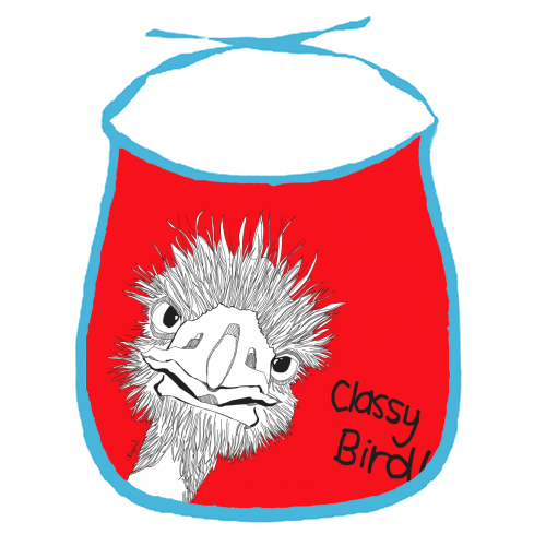 Classy Bird - funny baby bib by Casey Rogers