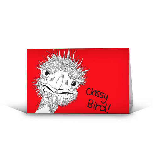Classy Bird - funny greeting card by Casey Rogers