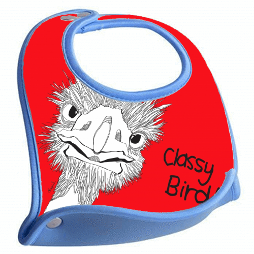 Classy Bird - baby feeding bib by Casey Rogers