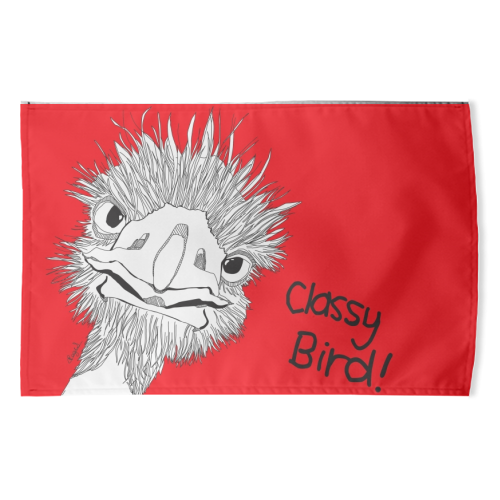 Classy Bird - funny tea towel by Casey Rogers