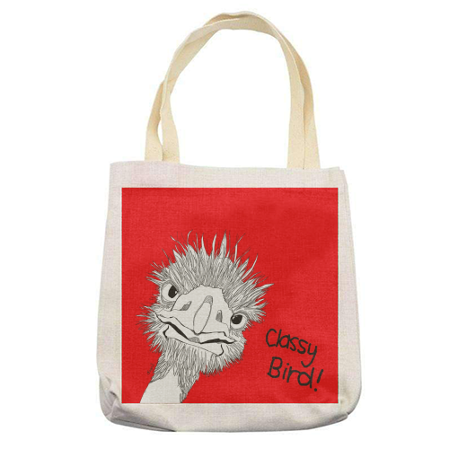 Classy Bird - printed tote bag by Casey Rogers