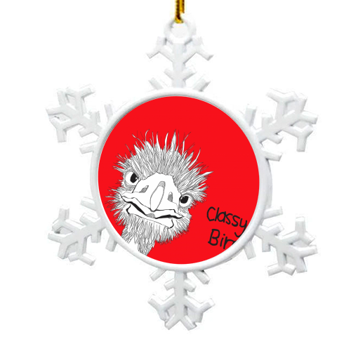 Classy Bird - snowflake decoration by Casey Rogers