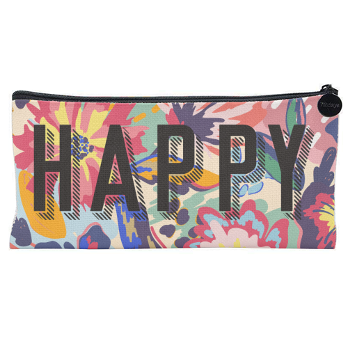HAPPY - flat pencil case by The 13 Prints