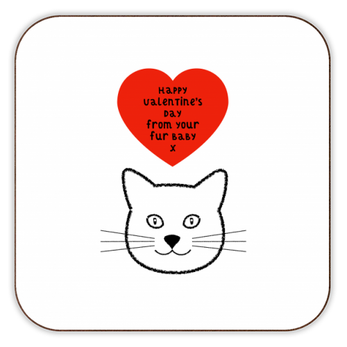 Cat Fur Baby Valentine's Day - personalised beer coaster by Adam Regester
