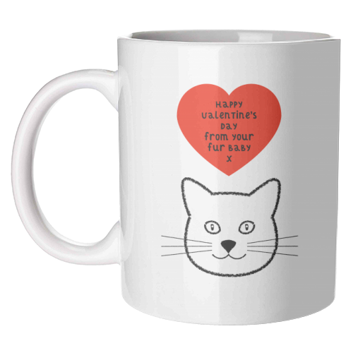 Cat Fur Baby Valentine's Day - unique mug by Adam Regester