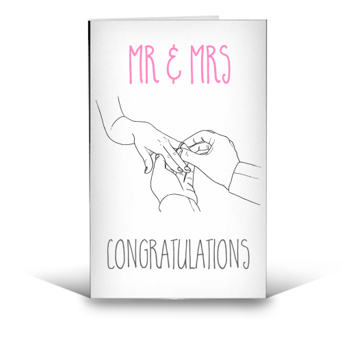 Mr & Mrs Wedding Congratulations - funny greeting card by Adam Regester
