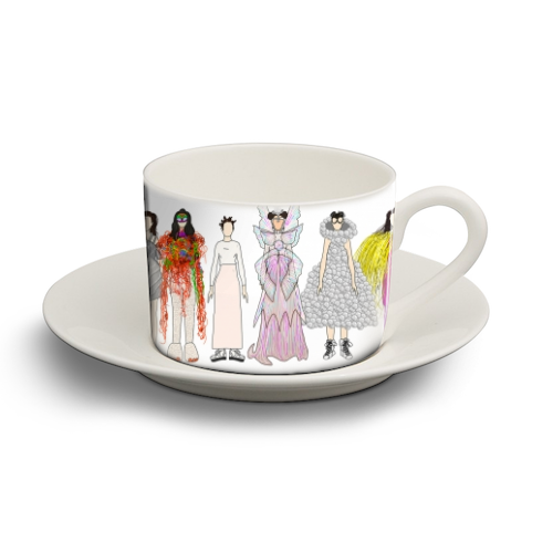 Bjork - personalised cup and saucer by Notsniw Art