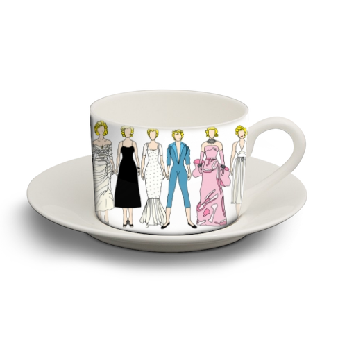 Marilyn - personalised cup and saucer by Notsniw Art