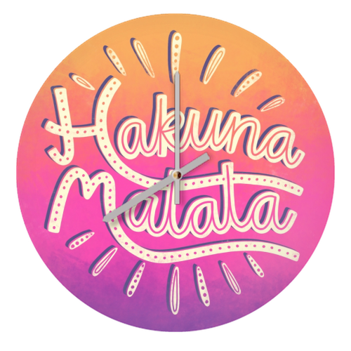 Hakuna Matata - quirky wall clock by Katie Ruby Miller
