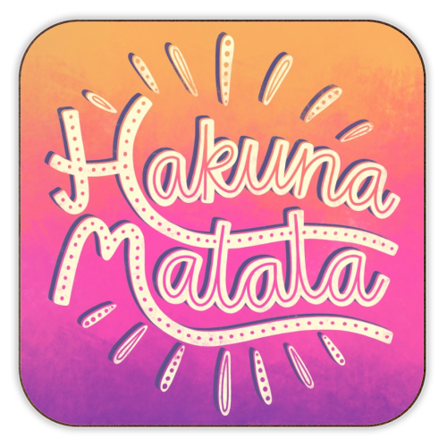 Hakuna Matata - personalised beer coaster by Katie Ruby Miller