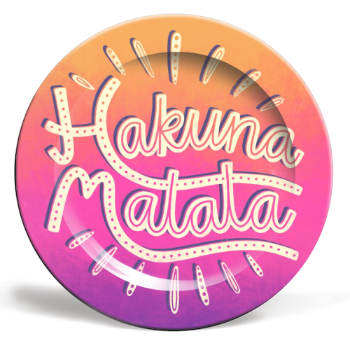 Hakuna Matata - ceramic dinner plate by Katie Ruby Miller