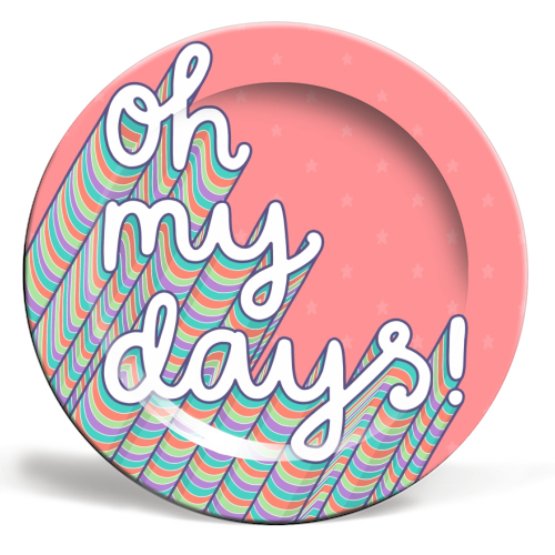 Oh My Days - ceramic dinner plate by Katie Ruby Miller