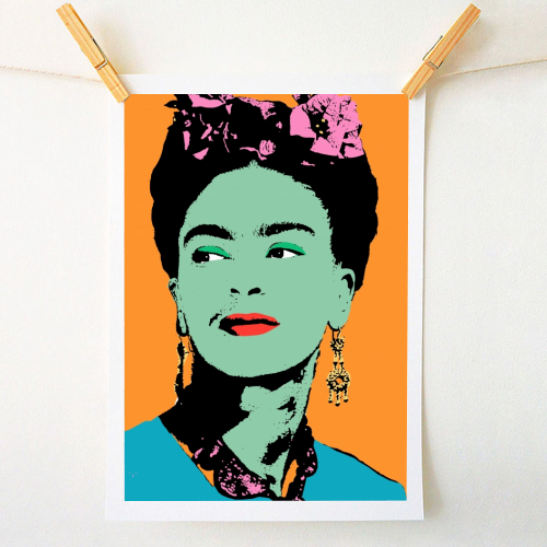 Frida - Orange, Green & Pink - A1 - A4 art print by Wallace Elizabeth