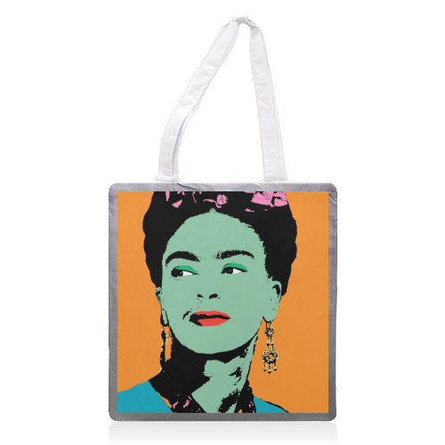 Frida - Orange, Green & Pink - printed tote bag by Wallace Elizabeth