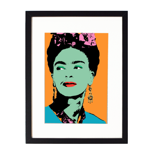 Frida - Orange, Green & Pink - framed poster print by Wallace Elizabeth