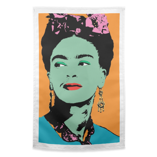 Frida - Orange, Green & Pink - funny tea towel by Wallace Elizabeth