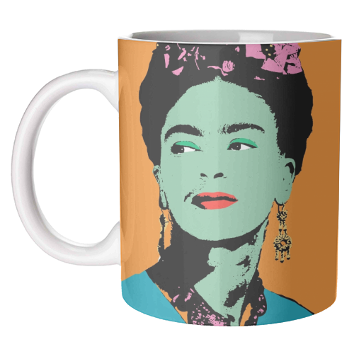Frida - Orange, Green & Pink - unique mug by Wallace Elizabeth