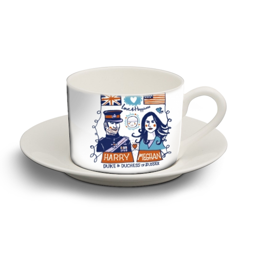 Duke & Duchess of Sussex - personalised cup and saucer by Julia Gash