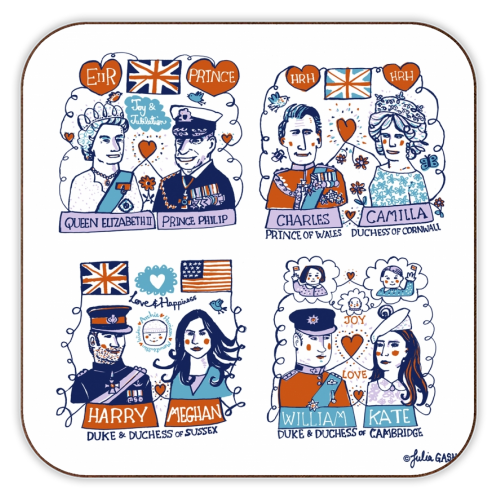 The Royals - personalised beer coaster by Julia Gash