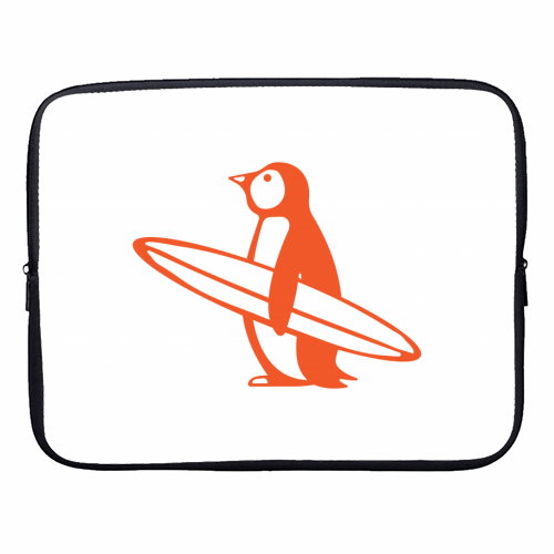 SURF PENGUIN - designer laptop sleeve by Arif Rahman