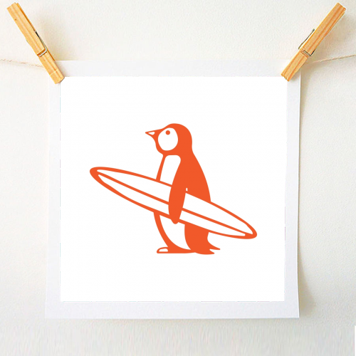 SURF PENGUIN - A1 - A4 art print by Arif Rahman