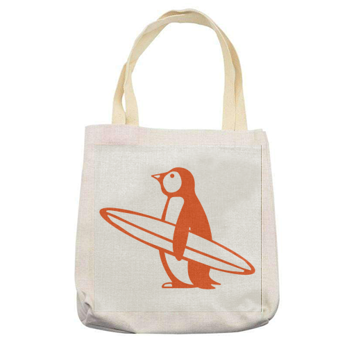 SURF PENGUIN - printed tote bag by Arif Rahman