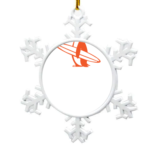 SURF PENGUIN - snowflake decoration by Arif Rahman