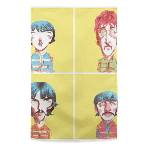 The Beatles 01 - funny tea towel by Alexander Jackson