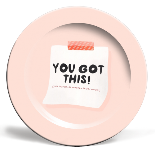 You Got This - ceramic dinner plate by Alice Palazon