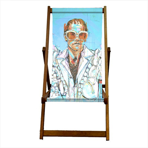 Feathered Elton - canvas deck chair by Laura Selevos