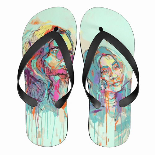 Imagine - funny flip flops by Laura Selevos