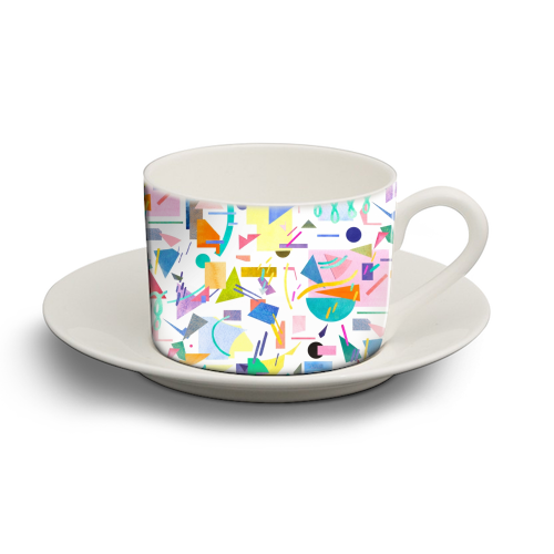 Geometric Pop - personalised cup and saucer by Ninola Design