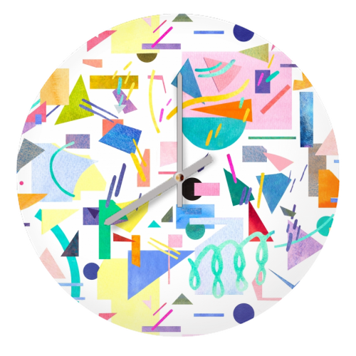 Geometric Pop - quirky wall clock by Ninola Design