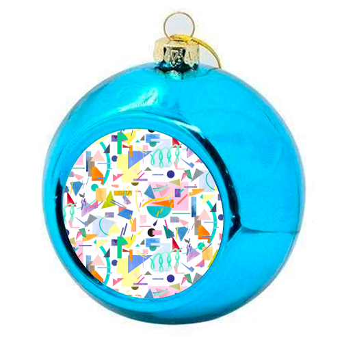Geometric Pop - colourful christmas bauble by Ninola Design