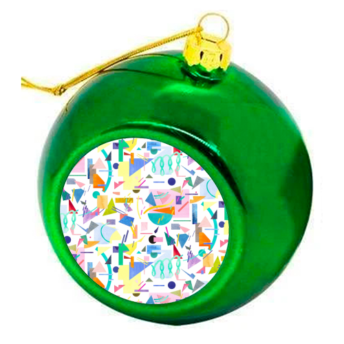 Geometric Pop - colourful christmas bauble by Ninola Design