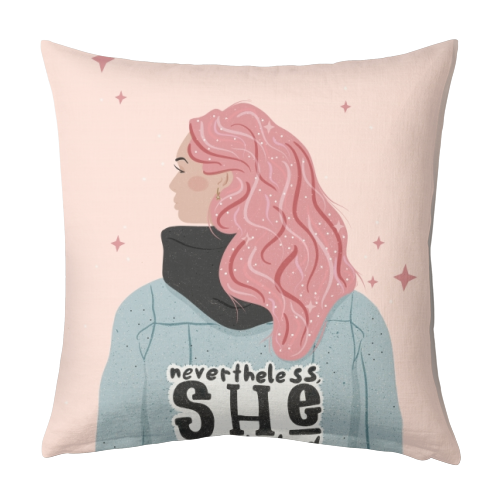 Nevertheless, She persisted - designed cushion by Alice Palazon