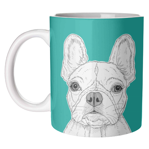 French Bulldog Dog Grin Tea Coffee Mug Coaster Gift Set 