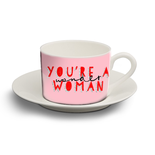 Wonder Woman - personalised cup and saucer by Alice Palazon