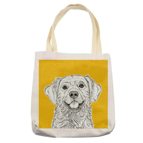 Golden Retriever ( yellow background ) - printed tote bag by Adam Regester