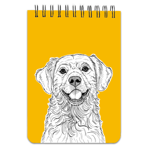 Golden Retriever ( yellow background ) - personalised A4, A5, A6 notebook by Adam Regester
