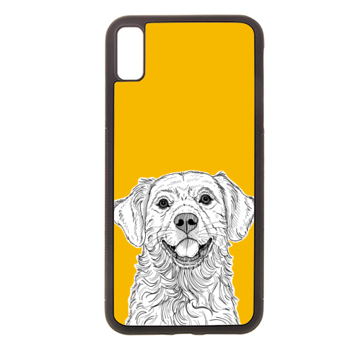 Golden Retriever ( yellow background ) - Stylish phone case by Adam Regester