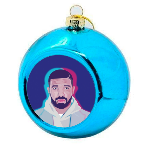 Drake Rapper - colourful christmas bauble by SABI KOZ