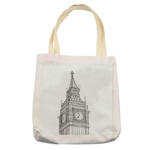 Big Ben Drawing - printed tote bag by Adam Regester