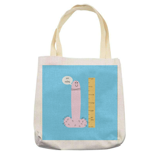 Size Matters - printed tote bag by Adam Regester