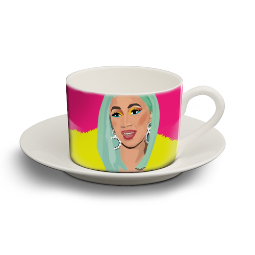 Cardi B - personalised cup and saucer by SABI KOZ